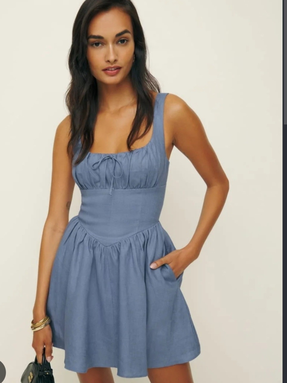 Reformation Daria Linen Mini Dress Size 8